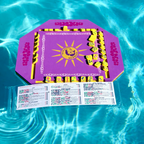 Purple floating mahjong mat, yellow floating mahjong tiles, waterproof mahjong card protector